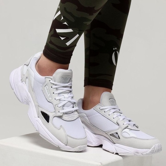 adidas falcon triple white